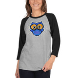 Blue Dream Owl Agate Design 3/4 sleeve raglan shirt