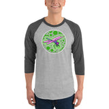 Dragonfly 3/4 sleeve raglan shirt