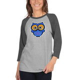 Blue Dream Owl Agate Design 3/4 sleeve raglan shirt