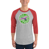 Dragonfly 3/4 sleeve raglan shirt