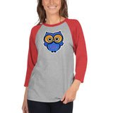 Blue Dream Owl Agate Design 3/4 sleeve raglan shirt