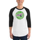 Dragonfly 3/4 sleeve raglan shirt