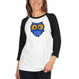 Blue Dream Owl Agate Design 3/4 sleeve raglan shirt