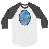 Dino Agate Design 3/4 sleeve raglan shirt