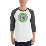 Dragonfly 3/4 sleeve raglan shirt