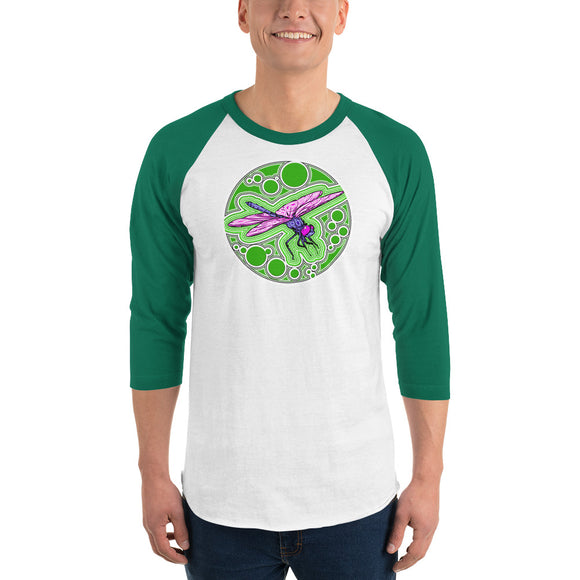 Dragonfly 3/4 sleeve raglan shirt