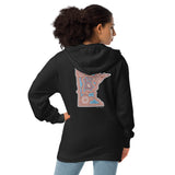 Lake Superior Skull Design/Front MN Design/Back Unisex fleece zip up hoodie