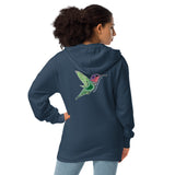 Humming Bird Design Unisex fleece zip up hoodie