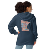 LSA Skull And MN on Back Unisex fleece zip up hoodie