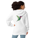 Humming Bird Design Unisex fleece zip up hoodie