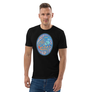 Dino Agate Blue Design Unisex organic cotton t-shirt