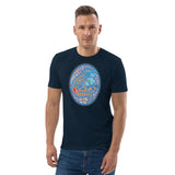 Dino Agate Blue Design Unisex organic cotton t-shirt