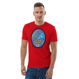 Dino Agate Blue Design Unisex organic cotton t-shirt