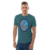 Dino Agate Blue Design Unisex organic cotton t-shirt