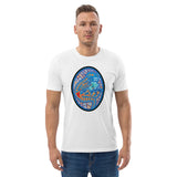 Dino Agate Blue Design Unisex organic cotton t-shirt