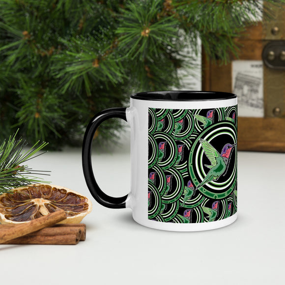 Humming Bird Design Mug with Color Inside