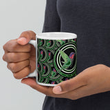 Hummingbird All Over Design White glossy mug