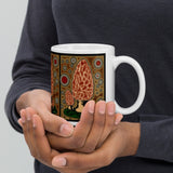 Morel Agate Brown/Red Design White glossy mug