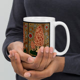 Morel Agate Brown/Red Design White glossy mug