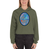 Dino Agate Blue Design Crop Hoodie