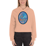 Dino Agate Blue Design Crop Hoodie