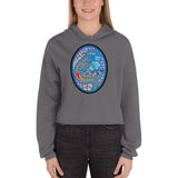 Dino Agate Blue Design Crop Hoodie