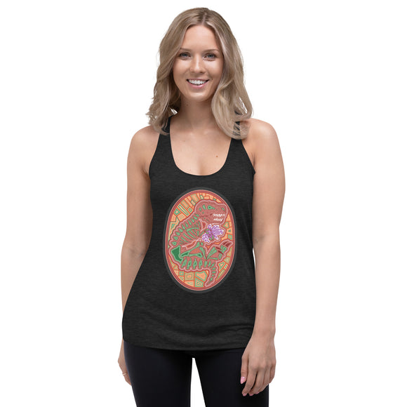 Dino Agate Red/Orange Design Women's Racerback Tank