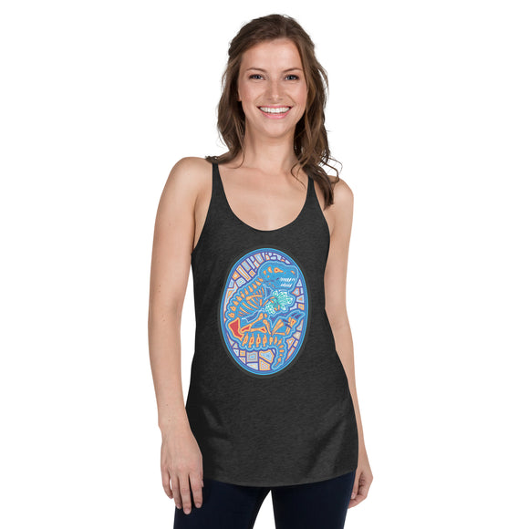 Dino Agate Blue Women's Racerback Tank