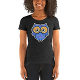 Blue Dream Agate Owl Design Ladies' short sleeve t-shirt